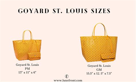 goyard louis sizes|saint louis Goyard bag pattern.